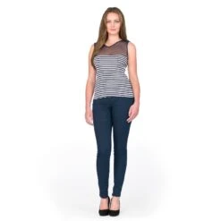 Seide-Baumwolle Camisole-Shirt ARONA Von Gattina -Meer Bekleidung seide ringel top arona marine blau 81201 gattina