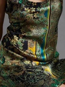 100% Seide Nachthemd CHATEAU DE VERSAILLES Grün Schwarz Von Fürstenberg -Meer Bekleidung seide shirt 50314489 schwarz bunt fuerstenberg 2