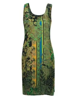 100% Seide Nachthemd CHATEAU DE VERSAILLES Grün Schwarz Von Fürstenberg -Meer Bekleidung seide shirt 50314489 schwarz bunt fuerstenberg 3