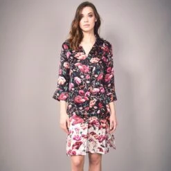 100% Seide Sleepshirt ROSES Von Eva B. Bitzer -Meer Bekleidung seide sleepshirt 27310869 rosen eva bitzer