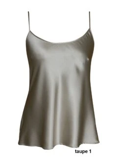 Seidentop SEDUZIONE DI SETA Von Gattina Uni -Meer Bekleidung seide spaghetti top 381480 taupe1 gattina 1 1