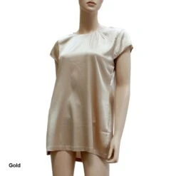 Stretchseide T-Shirt PROFUMO D'ORO Von Gattina 17 Stretchseide T-Shirt PROFUMO D'ORO Von Gattina -Meer Bekleidung seide t shirt 384686 gold gattina 1
