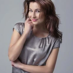 Stretchseide T-Shirt PROFUMO D'ORO Von Gattina 18 Stretchseide T-Shirt PROFUMO D'ORO Von Gattina -Meer Bekleidung seide t shirt 384686 grau gattina 2