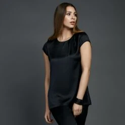 Stretchseide T-Shirt PROFUMO D'ORO Von Gattina 16 Stretchseide T-Shirt PROFUMO D'ORO Von Gattina -Meer Bekleidung seide t shirt 384686 schwarz gattina