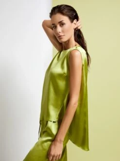 Seidentop BIANCA Von Vivis -Meer Bekleidung seide top bianca apfelgruen vivis 1 1 1