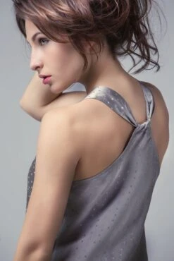 Stretchseide Trägernachthemd PROFUMO D'ORO Von Gattina -Meer Bekleidung seide traegernachthemd 381412 jacquard gattina