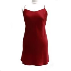 Seidennachthemd 100% Seide SOIE UNIE "177" Uni Von Marjolaine -Meer Bekleidung seidennachthemd soie unie 0177 rot marjolaine f 2
