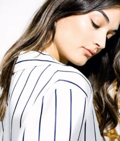 Seide Schlafanzug STREIFEN Von Luna Di Seta -Meer Bekleidung seidenpyjama l6j7544 streifen luna di seta 3