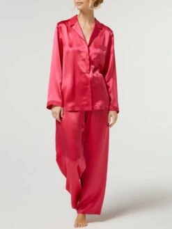 100% Seide Schlafanzug LAILA Uni Von Vivis -Meer Bekleidung seidenpyjama laila v00009 berry vivis 2 6