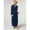 Seide-Viscose Samt Morgenmantel Lang DANIELA Von Vivis -Meer Bekleidung seidensamt morgenmantel lang v00039 daniela nachtblau vivis 2 1