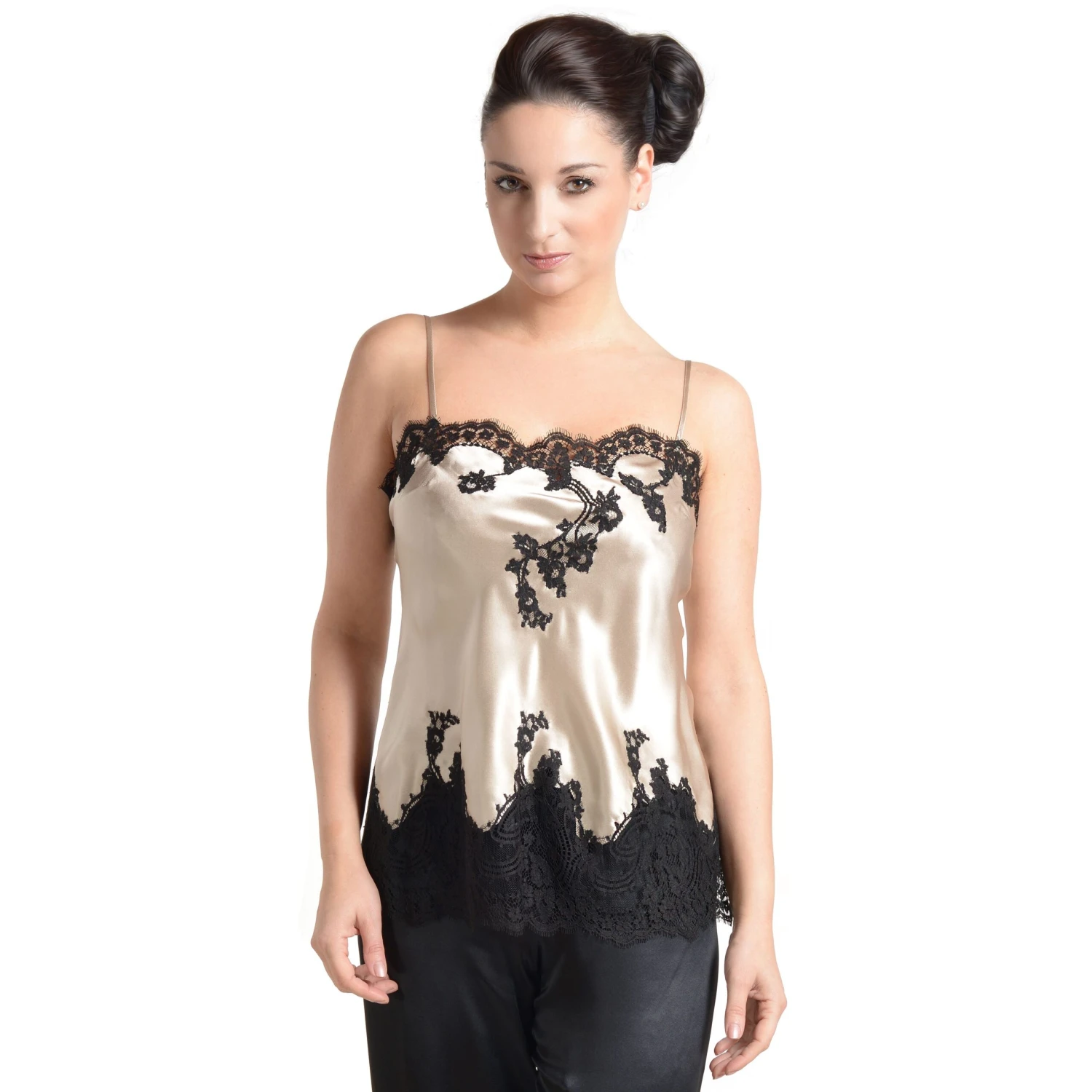 Seiden-Longtop JARDIN Calais Spitze Marjolaine 5 Seiden-Longtop JARDIN Calais Spitze Marjolaine – Bild 3