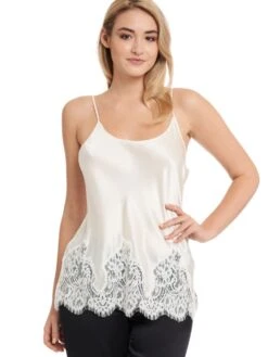 Seidentop MAILIN Mit Spitze Von Gattina -Meer Bekleidung seidentop mailin champagner 393380 gattina