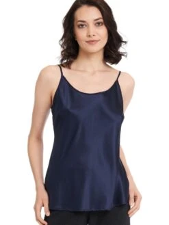 Seidentop SEDUZIONE DI SETA Von Gattina - Viele Farben -Meer Bekleidung seidentop navy dunkelblau 381480 seduzione di seta gattina