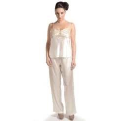 100% Seide Seidentop RARE Exquisit Von Marjolaine -Meer Bekleidung seidentop rare mit pyjamahose champagner beige marjolaine 2 1