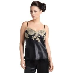 100% Seide Seidentop RARE Exquisit Von Marjolaine -Meer Bekleidung seidentop rare schwarz beige marjolaine 2 1