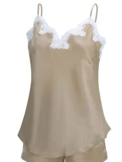 100% Seidentop SATIN + LACE Kurz Von Eva B. Bitzer -Meer Bekleidung seidentop satin lace 29314413 skin weiss bitzer