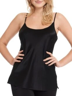 Seidentop SEDUZIONE DI SETA Von Gattina Uni -Meer Bekleidung seidentop schwarz 381480 seduzione di seta gattina 1