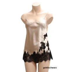 Seidentop STARSHINE Schwarz Oder Gold Spitze Von Gattina 8 Seidentop STARSHINE Schwarz Oder Gold Spitze Von Gattina -Meer Bekleidung seidentop star shine gold schwarz gattina dessous f 5