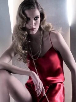 Seidentop 100% Seide CLASSICO Von Luna Di Seta - Viele Farben -Meer Bekleidung seidentop vlst08005 rot luna di seta 2 1