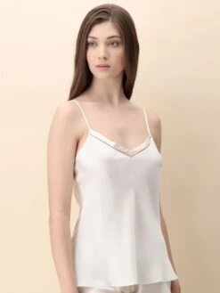 Seidentop JEWELS Elfenbeinweiss Aus 100% Seide Von Luna Di Seta -Meer Bekleidung seidentop weiss vlst60895 luna di seta 6