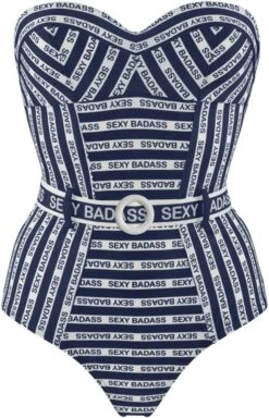 Badeanzug SEXY BADASS Blau-weiss Von Marlies Dekkers -Meer Bekleidung sexy badass badeanzug blau weiss 35024 b 2 marlies dekkers 3