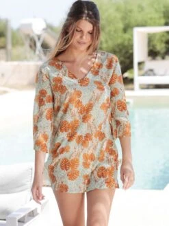 Baumwolle-Seide Tunika LAGOON Von Fürstenberg -Meer Bekleidung shirt lagoon 41314877 fuerstenberg