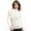 Merinowolle-Seide Mockneck Shirt Gerippt Basic Von Oscalito 1 Merinowolle-Seide Mockneck Shirt Gerippt Basic Von Oscalito -Meer Bekleidung shirt langarm mockneck basic ripp weiss 3429 oscalito 2