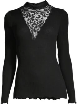 Merinowolle-Seide Stehkragen Shirt Gerippt Schwarz Von Oscalito 11 Merinowolle-Seide Stehkragen Shirt Gerippt Schwarz Von Oscalito -Meer Bekleidung shirt langarm turtleneck tuellkragen schwarz 6668 oscalito 4