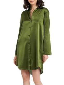 Seide Sleepshirt SEDUZIONE DI SETA Kurz Von Gattina -Meer Bekleidung sleepshirt seide 381453 khaki gattina 1 1 1