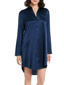 Seide Sleepshirt SEDUZIONE DI SETA Kurz Von Gattina -Meer Bekleidung sleepshirt seide 381453 navy gattina 1 1 1