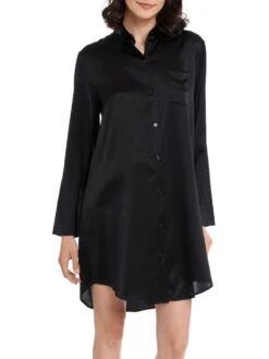 Seide Sleepshirt SEDUZIONE DI SETA Satin Von Gattina -Meer Bekleidung sleepshirt seide 381453 schwarz gattina 1 1