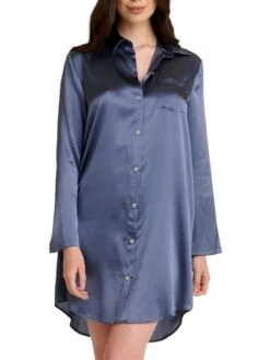 Seide Sleepshirt SEDUZIONE DI SETA Satin Von Gattina -Meer Bekleidung sleepshirt stonegrey 381453 seducione di seta gattina 2 9