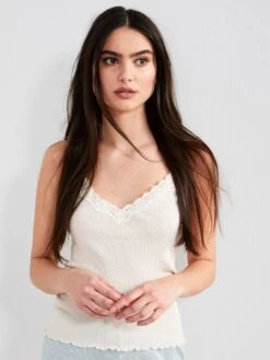 70% Seide 30% Baumwolle Träger-Top RIPP Von Eva B. Bitzer -Meer Bekleidung spaghetti top champagner 27338213 jersey rip eva b bitzer 1 7 1