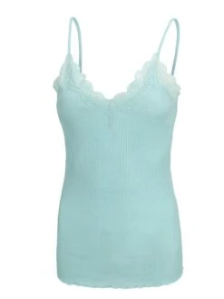 70% Seide 30% Baumwolle Träger-Top RIPP Von Eva B. Bitzer -Meer Bekleidung spaghetti top crystal blue 27338213 jersey rip eva b bitzer 7 1