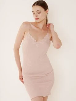 70% Seide 30% Baumwolle Spaghettiträger Nachthemd RIPP Von Eva B. Bitzer -Meer Bekleidung spaghetti unterkleid rosecloud 27338278 jersey rip eva b bitzer 2