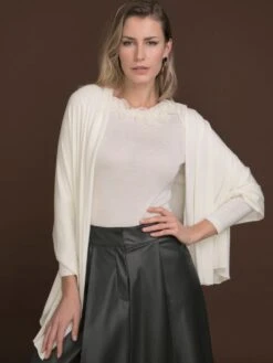 Merinowolle-Seide STOLA Schultertuch Von Artimaglia -Meer Bekleidung stola wolle seide weiss 28600 artimaglia 2 1 1