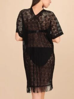 Spitze Strandtunika YLEE 23 Uni Von Pain De Sucre -Meer Bekleidung strand tunika ylee spitze schwarz pain de sucre 2