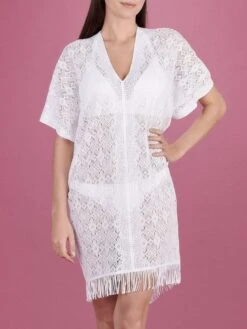 Spitze Strandtunika YLEE 23 Uni Von Pain De Sucre -Meer Bekleidung strand tunika ylee spitze weiss pain de sucre 2