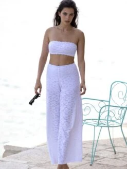Strandhose Aus Spitze MALI 80 Von Pain De Sucre -Meer Bekleidung strandhose weiss spitze mali pain de sucre