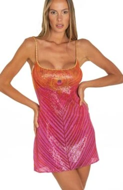 Strandkleid PIUMA Fuchsia Pink Von Pin-Up Stars -Meer Bekleidung strandkleid pink pb246a c018 pin up stars