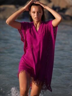 Spitze Strandtunika YLEE 23 Uni Von Pain De Sucre -Meer Bekleidung strandkleid purpur ylee pain de sucre 1