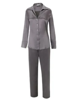 Stretchseide Schlafanzug SLOANE STREET Exclusiv Eva B. Bitzer -Meer Bekleidung stretch seide pyjama exclusiv 27319271 grau eva bitzer 1 1