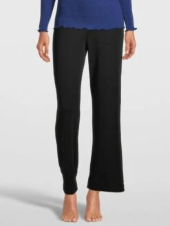 Merino Wolle-Seide LOUNGEWEAR HOSE Von Oscalito -Meer Bekleidung strickhose wolle seide schwarz 5681 oscalito 2 5 1