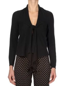 Strickjacke CARDIGAN SOFT Wolle-Mix Von Ritratti -Meer Bekleidung strickjacke soft schwarz 72921 ritratti 3 7