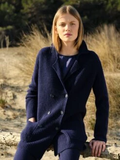 Strickjacke WOLLMIX Mit Knöpfen Von Chiara Fiorini -Meer Bekleidung strickjacke wollmix blu cf1338 chiara fiorini 2
