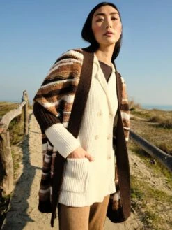 Strickjacke WOLLMIX Mit Knöpfen Von Chiara Fiorini -Meer Bekleidung strickjacke wollmix panna cf1338 chiara fiorini 2