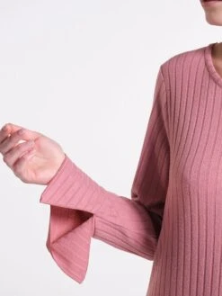 Ripp-Jersey Kleid Lang LOUNGE No. 2 Altrosé Viscose Von Verdiani -Meer Bekleidung strickkleid viscose rippe rosa 8811 loungewear verdiani 4