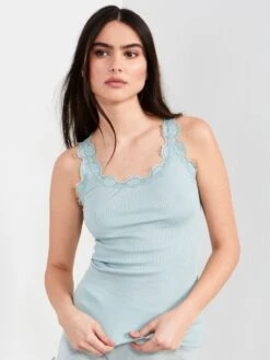 70% Seide 30% Baumwolle Unterhemd RIPP Von Eva B. Bitzer -Meer Bekleidung top crystal blue 27338232 jersey rip eva b bitzer