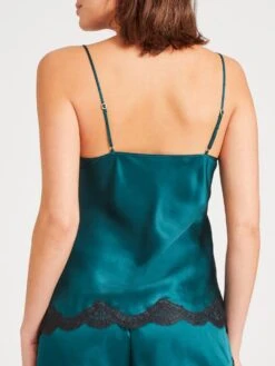 100% Seide Top TOI MON AMOUR Satin Von Aubade -Meer Bekleidung top gr n spitze seide toi mon amour qs38 emeraude aubade 2 1 2 1