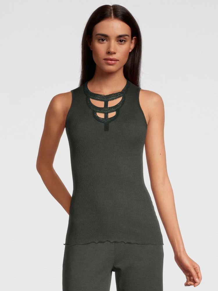 Merinowolle-Seide Trägertop Mit Glitzer Gerippt Von Oscalito 7 Merinowolle-Seide Trägertop Mit Glitzer Gerippt Von Oscalito – Bild 5